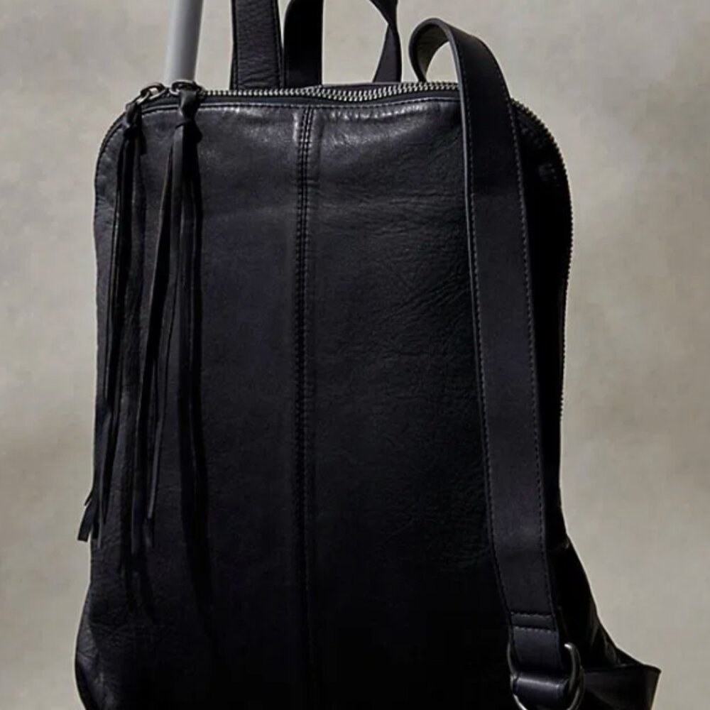 Free People **LEATHER** NWT Goldie Backpack (Black) Retail $398 - Picture 6 of 7
